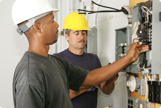 Our qualified electrical engineers at work